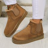 Winterschuhe Damen | Slip-On Stiefel Mit Elastischen Seitenteilen – Khaki