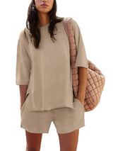 Iselin - Lässiges Zweiteiliges Set – Khaki