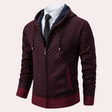 Kekoa – stylische strickjacke mit kapuze für herren – Rot