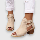Nadine – Sandalen mit dicken Absätzen – Beige