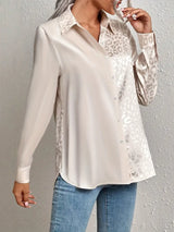 Mira | Schicke Bluse mit Leopardenmuster und Knopfleiste – Aprikose