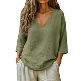 Rhianna - Elegante Bluse mit V-Ausschnitt – Grün
