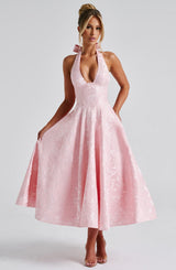 Ara | Midi Kleid mit Neckholder-Ausschnitt – Rosa