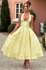 Esmeralda | Elegantes Midikleid – Gelb
