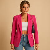 Damenjacke in Blazerausrichtung | Gerade Form – Rosa