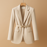 Damen Blazer | Taillierte Linienführung strukturierte Silhouette – Beige