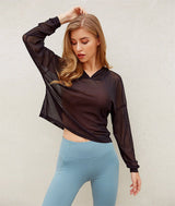 Sophie | Luftiges Sport-Hoodie mit Mesh-Design – Schwarz