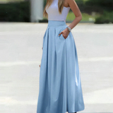 Eleganter langer Sommerrock - Anthea – Blau