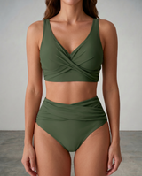Marel | Figurformender Wickel-Bikini – Armeegrün
