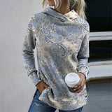Lena – eleganter pullover mit aufdruck – Grau