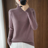 Elle&vire – stylischer rollkragenpullover – lila