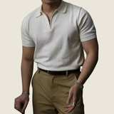 Elmar | Herren Poloshirt Mit Reißverschluss Sommer – Weiß
