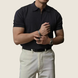 Elmar | Herren Poloshirt Mit Reißverschluss Sommer – Schwarz