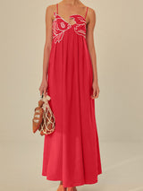 Dove | Spaghettiträger Etui Maxikleid – Rot