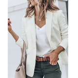 Emilia | Damen Taillierter Langarm Blazer – Weiß