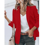 Emilia | Damen Taillierter Langarm Blazer – Rot