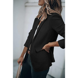 Emilia | Damen Taillierter Langarm Blazer – Schwarz