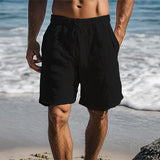 Ennio | Herren Strandhose Shorts mit Kordelzug – Schwarz