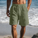 Ennio | Herren Strandhose Shorts mit Kordelzug – Dunkelgrün