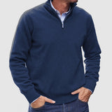 Erasmus | Herren Half-Zip Pullover Langarm Strickpullover – Marineblau