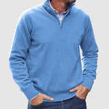 Erasmus | Herren Half-Zip Pullover Langarm Strickpullover – Blau