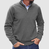 Erasmus | Herren Half-Zip Pullover Langarm Strickpullover – Grau