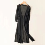Eulalia | Damen Lange Strickjacke – Schwarz