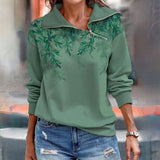 Eva – grüner pullover mit reißverschluss – Grün
