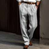 Carlos - Retro-Leinenhose für Herren – Grau