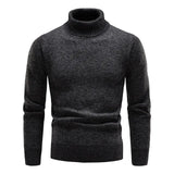 Bequemer und eleganter herrenpullover mit rollkragen – Schwarz