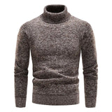 Bequemer und eleganter herrenpullover mit rollkragen – Braun