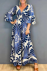 Evadne – Eleganter Overall im Boho-Stil – Blau