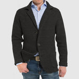 Lois - Elegante Herrenjacke mit langen Ärmeln und Pattentaschen – Schwarz