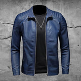 Elegante Premium Bikerjacke für Herren | Langarm – Blau
