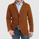 Lois - Elegante Herrenjacke mit langen Ärmeln und Pattentaschen – Braun