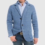 Lois - Elegante Herrenjacke mit langen Ärmeln und Pattentaschen – Blau