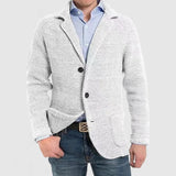 Lois - Elegante Herrenjacke mit langen Ärmeln und Pattentaschen – Weiß