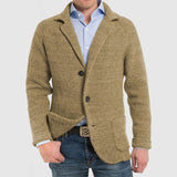 Lois - Elegante Herrenjacke mit langen Ärmeln und Pattentaschen – Khaki