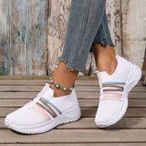 Lioray - Lässiger Sneaker Mit Streifen – Weiß mehrfarbige Streifen