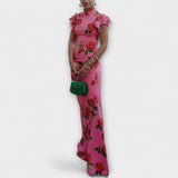 Luna - Maxikleid mit Blumenmuster – Pink
