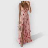 Christa | Eleganten Blumenkleids – Rosa
