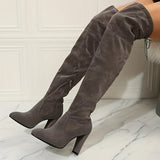 Elegante lange stiefel für damen – Dunkelgrau