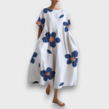 Flavina – Sommerkleid mit floraler Leichtigkeit – Blau