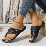 Noa - Braune flache Sandalen mit Stil und Komfort – Schwarz