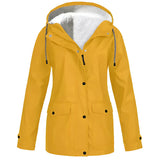 Cozyshield | mit fleece gefütterte, wasserdichte regenjacke für herbst/winter – Gelb