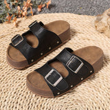 Abigail | Gepolstert Riemchen Sandalen – Schwarz