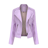 Drune | pu-lederjacke mit reibverschluss – Helles Violett
