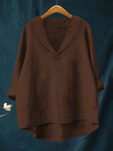Annika | Oversized Leinen-Bluse – Braun