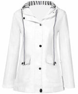 Ilektra – Elegante Langärmelig Wasserdicht KapuzenPullover – Weiß
