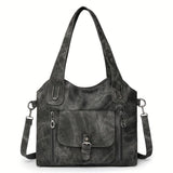 Franky | Vintage-Schultertasche – Schwarz